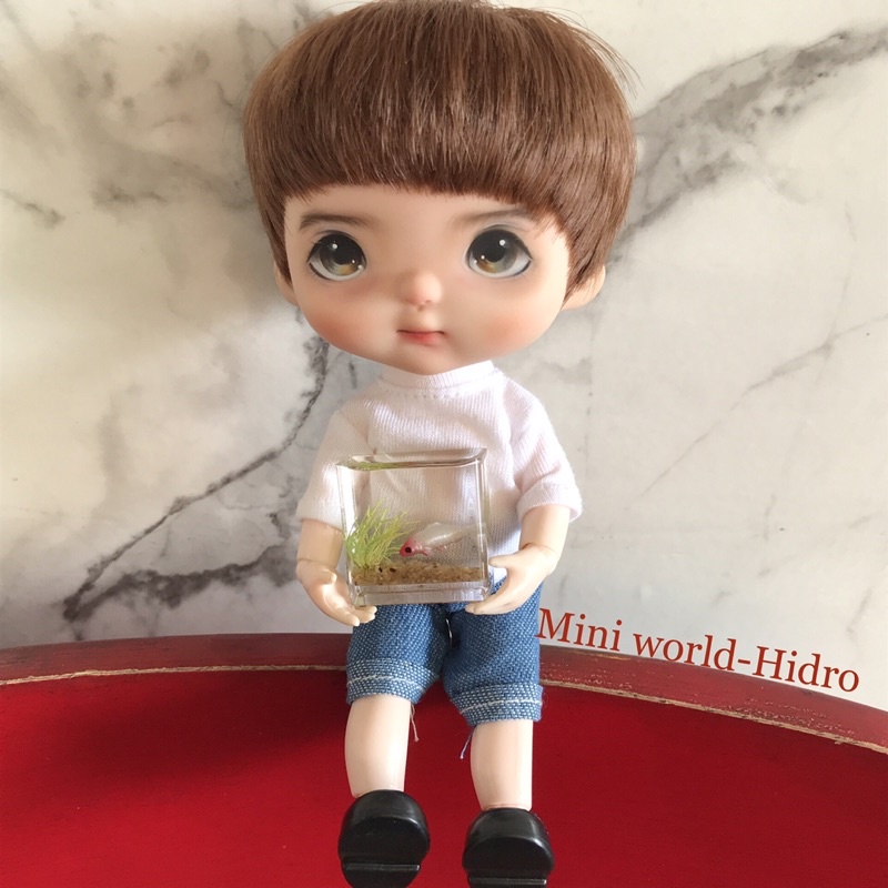 Mô hình bể cá mini tí hon dùng cho trang trí nhà búp bê tỉ lệ 1/8 1/12