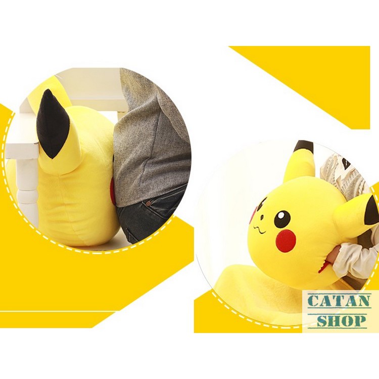 [GIÁ RẺ NHẤT] Gối mền Pikachu cao cấp, nỉ nhung cực mịn, bộ chăn gối văn phòng GD44