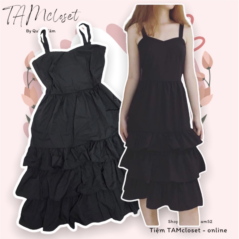 Đầm maxi zara 2 dây bèo tầng ( có sẳn-hình thật-ship hoả tốc )