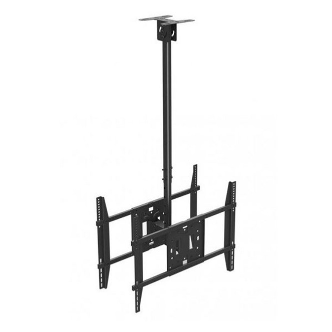 Giá treo tivi thả trần  dùng cho 2 tivi 32-65 inch - màn hình kép, ống thép liền mạch,hàng nhập khẩu