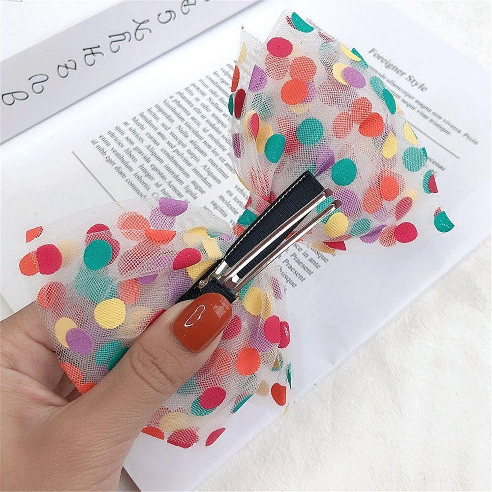 Kẹp Tóc Vải Lưới Chấm Bi Xinh Xắn MIHAN1
