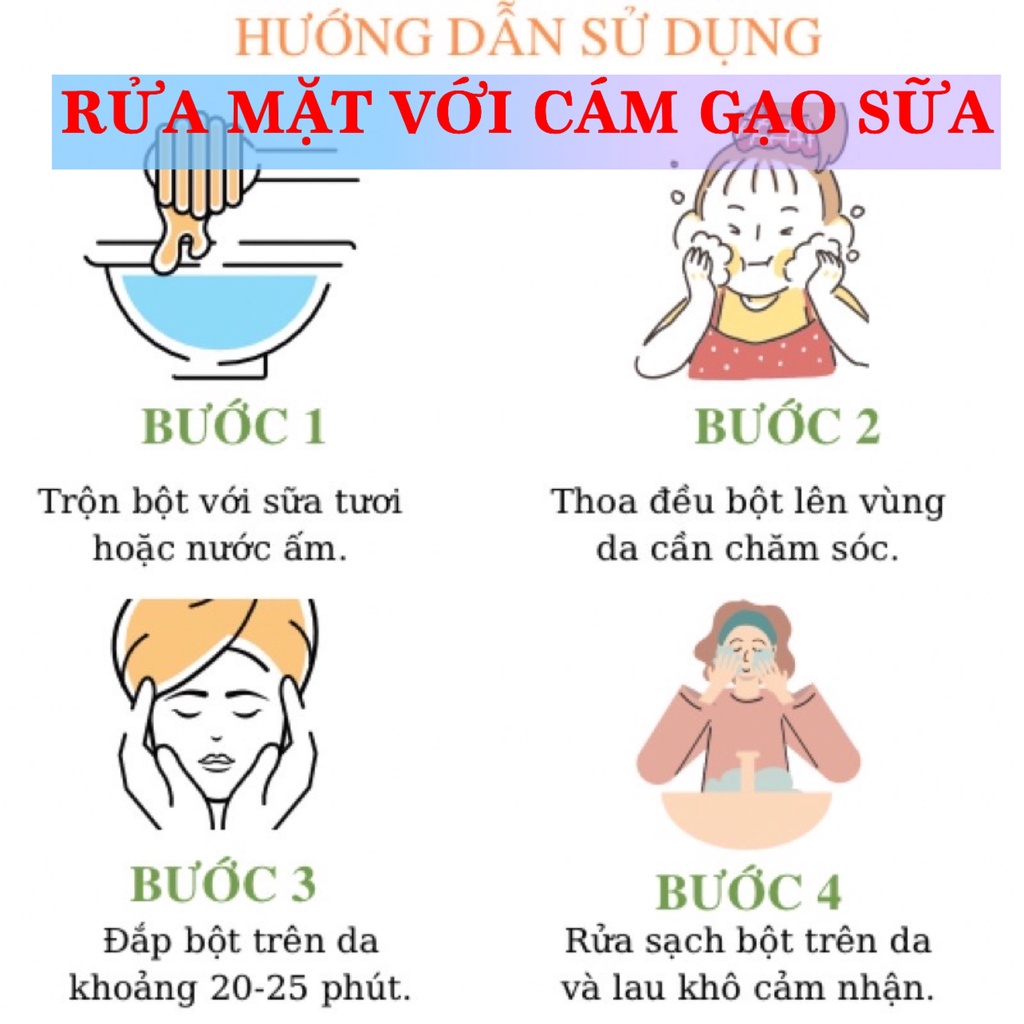 100gr Bột cám gạo sữa nguyên chất tẩy da chết giảm dầu nhờn giúp da mịn màng