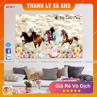 Tranh dán tường 3d Mã Đáo Thành Công - MDM11 Tranh 3D Phong Thủy - Song Long Decor