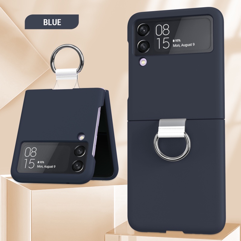 Ốp Điện Thoại Mặt Nhám Trong Suốt Chống Sốc Kèm Móc Xỏ Ngón Cho Samsung Galaxy Z Flip 3