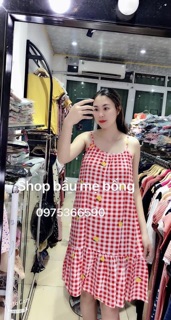 Váy hai dây bầu lanh lụa cực mát.