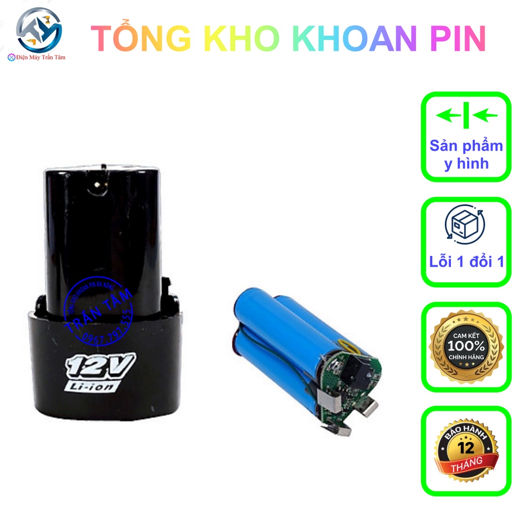 Pin Máy Khoan Li-ion 1500mAh 12v - Sử dụng liên tục 3-4h - Sử dụng được với hầu hết các máy khoan dùng pin 12V