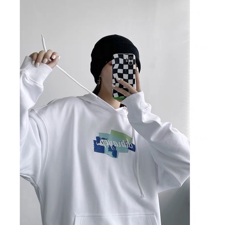 Áo hoodie tim tô xanh in 2 mặt TH6