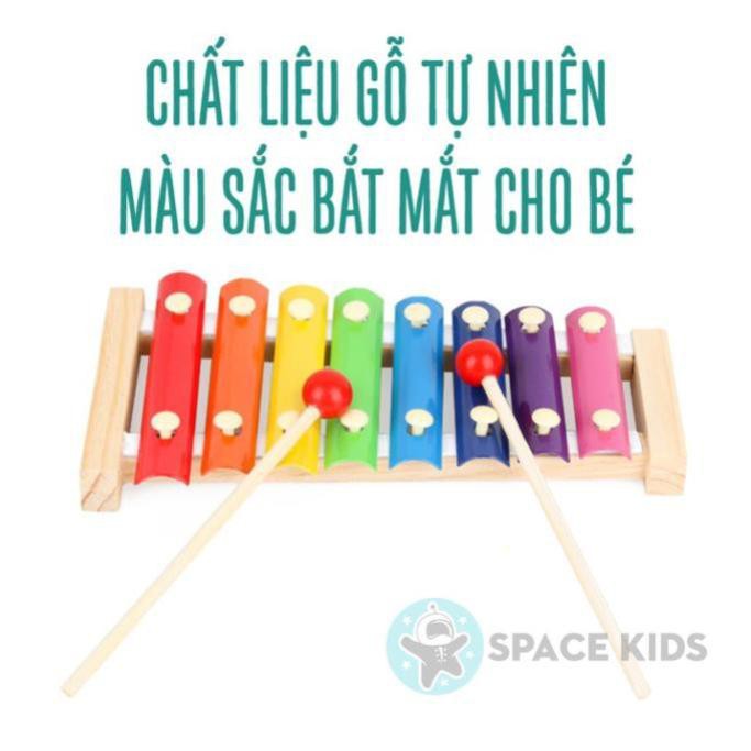 Đồ chơi đàn gỗ cho bé Space Kids - Đàn gỗ đồ chơi Xylophone 8 thanh nhiều màu sắc