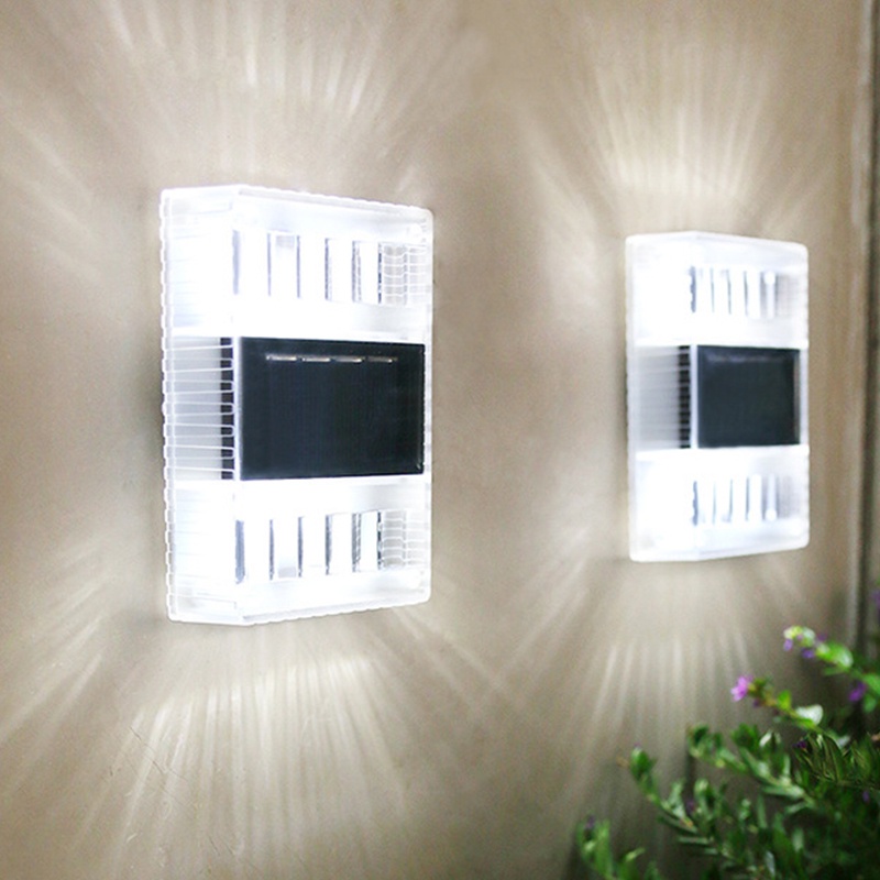 1 Đèn Led 6 Bóng Trong Suốt Gắn Tường Sử Dụng Năng Lượng Mặt Trời Chống Nước