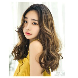 Tóc giả nguyên đầu xoăn 2 mái hất cúp lửng- a8042