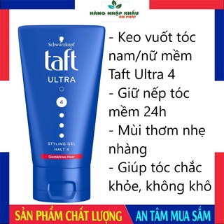 Gel vuốt tóc Taft Ultra Styling Schwarzkopf, gel vuốt tóc nam tạo kiểu, keo vuốt tóc nam giữ nếp tóc, 150ml