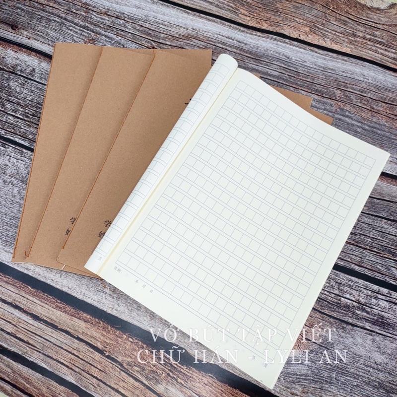 Vở Viết Tiếng Trung Nhật Hàn tặng kèm bút bay mực  - Vở ô vuông viết đoạn văn luyện chữ Hán