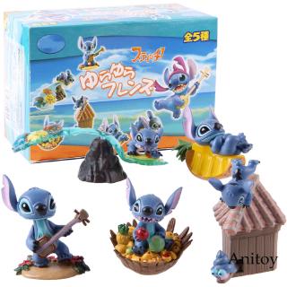 Set 5 đồ chơi mô hình PVC mini hình Lilo & Stitch mini xinh xắn