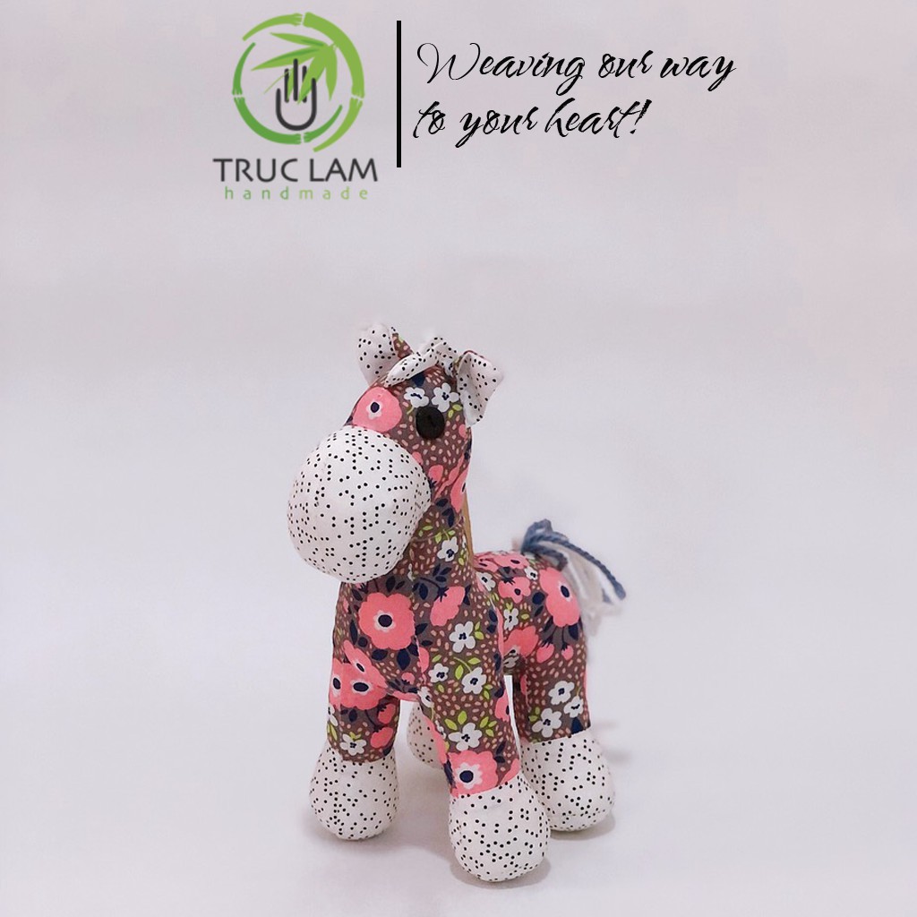 Đồ Chơi Cho Bé Thú Nhồi Bông Mini Hình Con Ngựa Vải Hoa Nhiều Màu Bông Gòn Cao Cấp Trúc Lâm Handmade