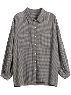 [Order] Sơ mi kẻ ô nhỏ ulzzang oversize