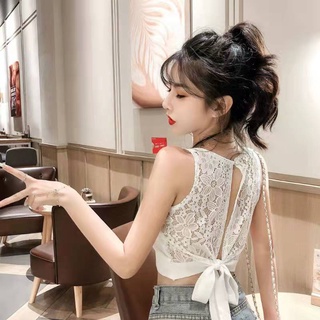 Áo dệt kim sát nách phối ren kiểu dáng mới