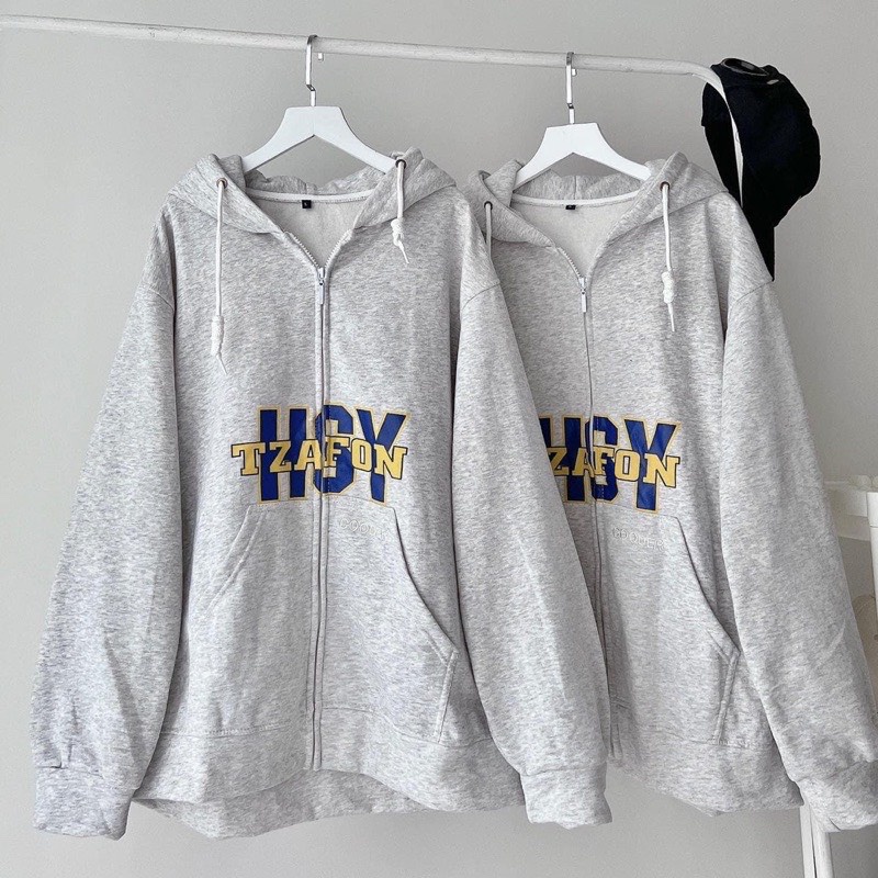 Áo Khoác Zip Nỉ NSY Màu Ghi Ảnh Thật Nam Nữ Đều Mặc Được