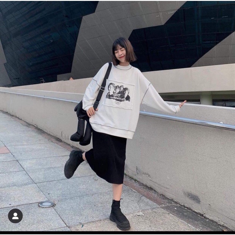 ÁO SWEATER CHỈ NỔI IN HÌNH CÔ GÁI CHẤT NỈ NGOẠI ĐẸP FORM RỘNG