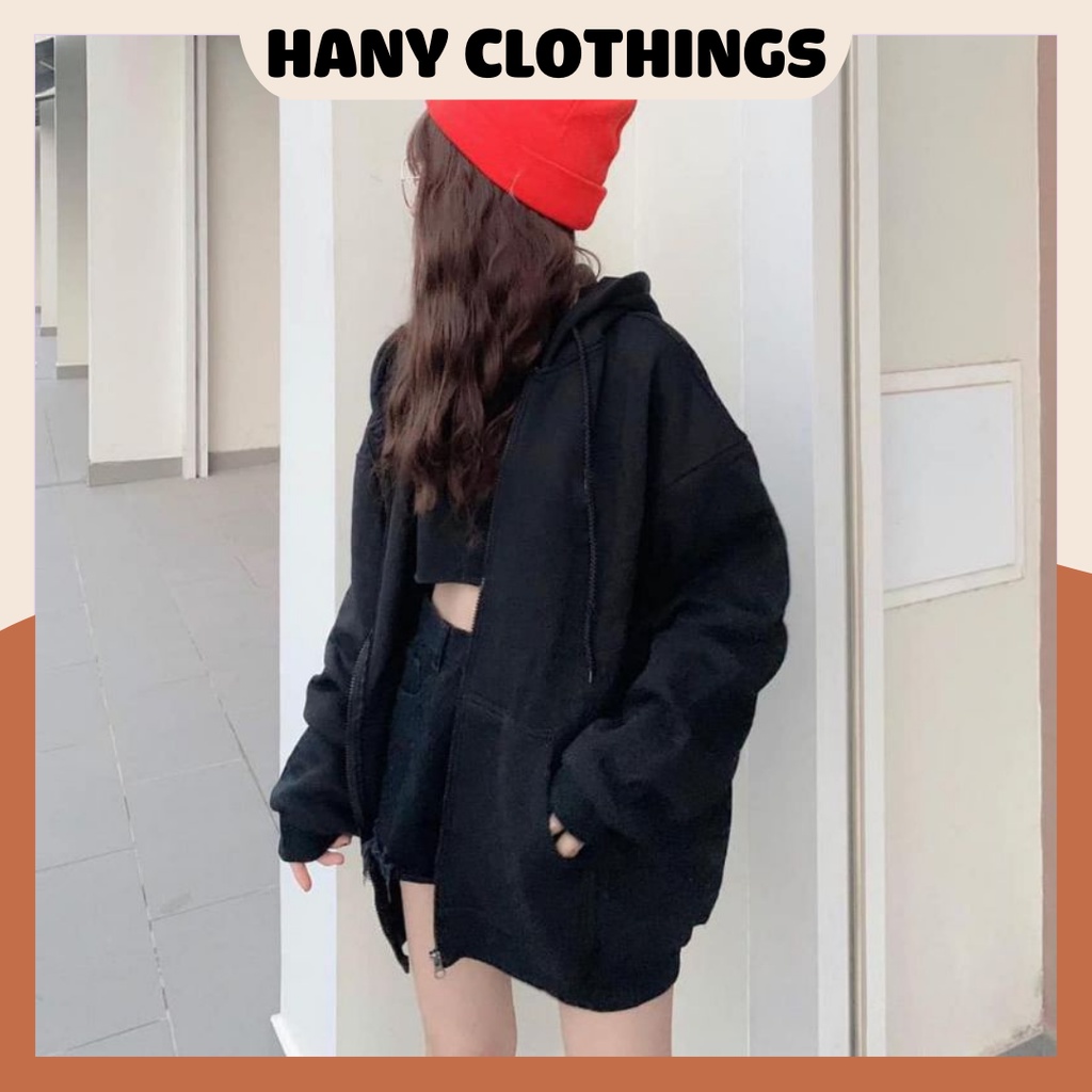 Áo Khoác Nỉ Hoodie Nam Nữ dưới 70kg, Dài Tay Có Khóa Kéo Và Mũ Hàn Quốc G052 màu ĐEN/XÁM