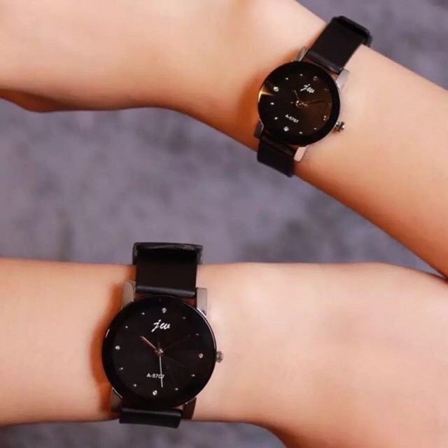 Đồng hồ nam nữ JW dây cao su mặt tròn 2 màu thời trang BNS41