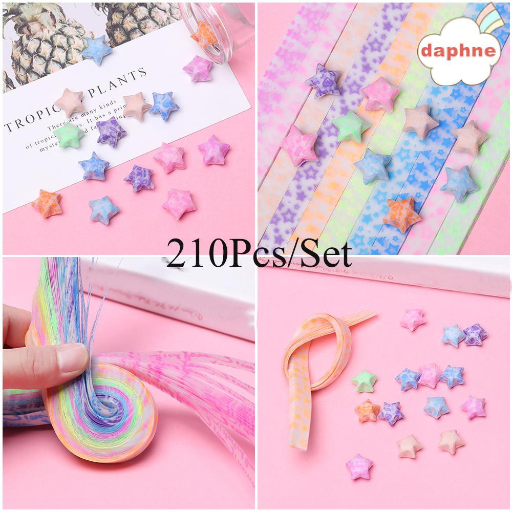 Daphne Set 210 Giấy Gấp Hình Ngôi Sao Nhiều Màu Sắc Dùng Để Trang Trí Sổ Tay Diy