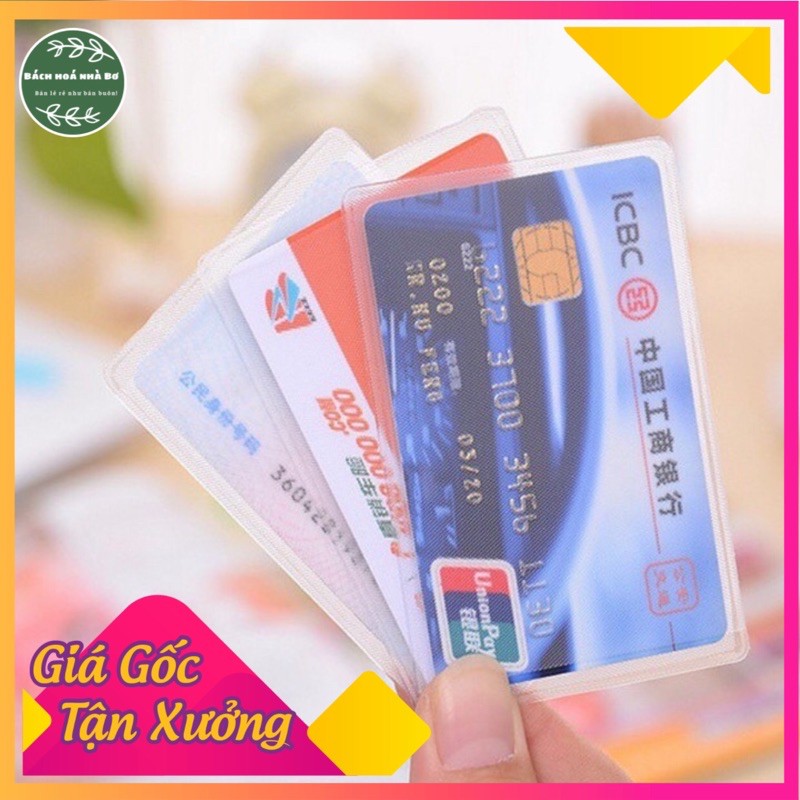 Combo 10 Vỏ bọc thẻ căn cước  - Bao bọc thẻ thẻ tín dụng / thẻ ID / thẻ kinh doanh / bìa bằng PVC trong suốt.