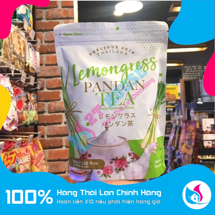 Trà Sả Thải Độc Thư Giản Đẹp Da Pandan Tea Lemongress Thái Lan 120g