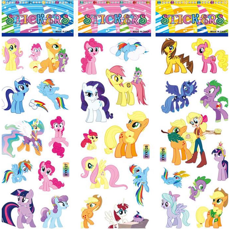 Set 10 tấm hình dán hoạt hình My Little Pony 3D dễ thương cho bé