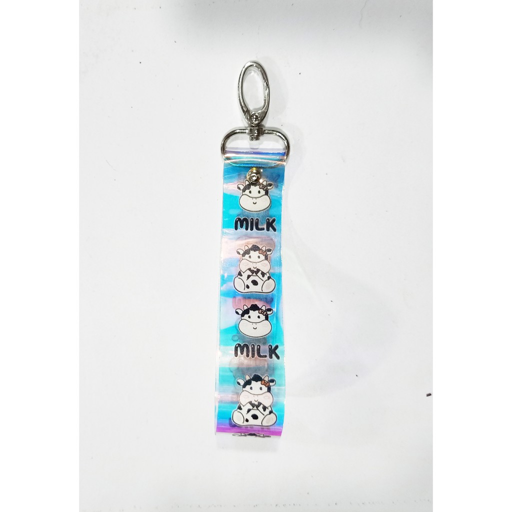Strap hologram bò sữa STH24 Dây đeo name tag dây strap tag phản quang cute kpop idol hoạt hình