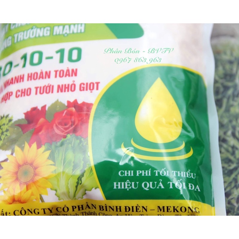 [Gói 1 Ký]Phân bón gốc NPK Đầu Trâu 30-10-10 tăng trưởng cho hoa cảnh, cây ăn quả &amp; rau màu