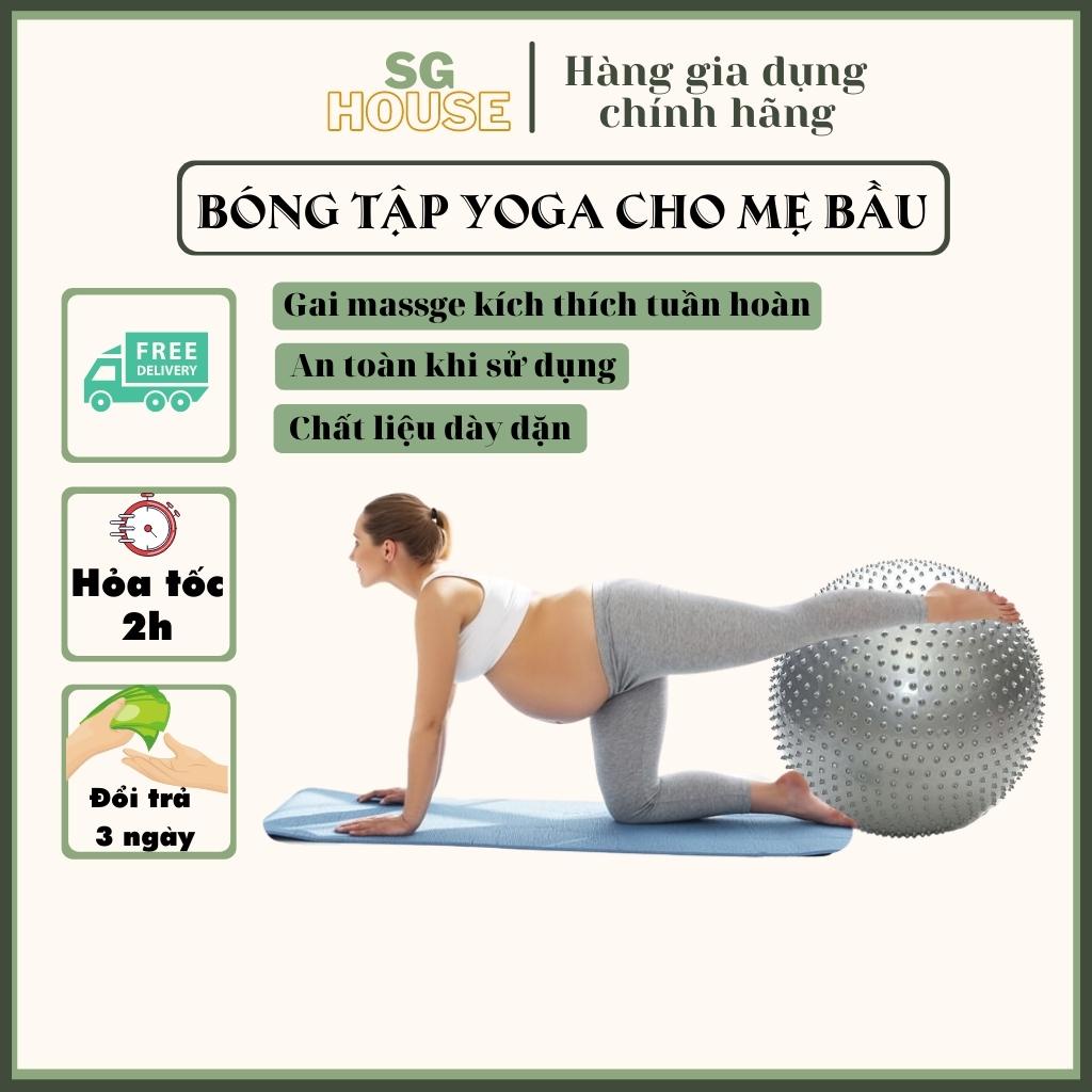 Bóng gai tập yoga đường kính 75cm hỗ trợ nhiều bài tập cho mẹ bầu và trẻ nhỏ