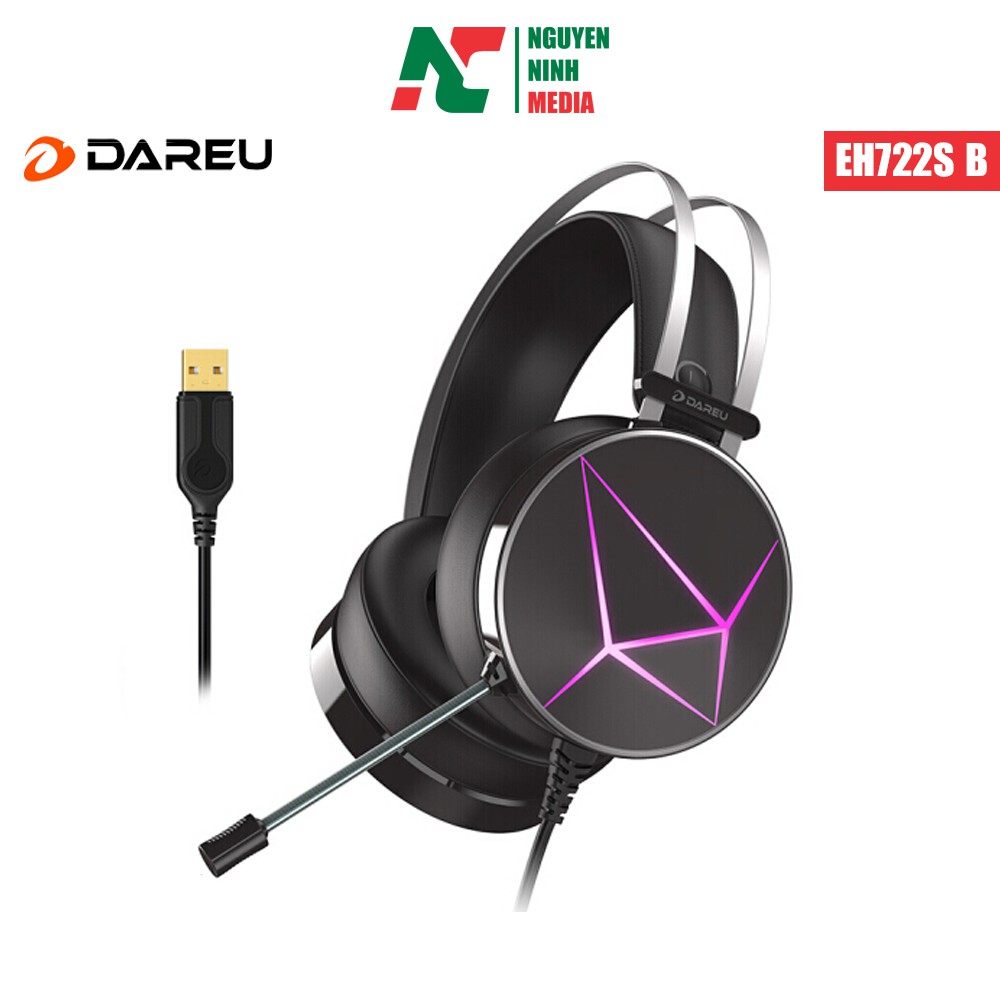 (Hàng Chính Hãng) Tai Nghe Dareu EH722x Black 7.1 Bảo Hành Chính Hãng 12 Tháng
