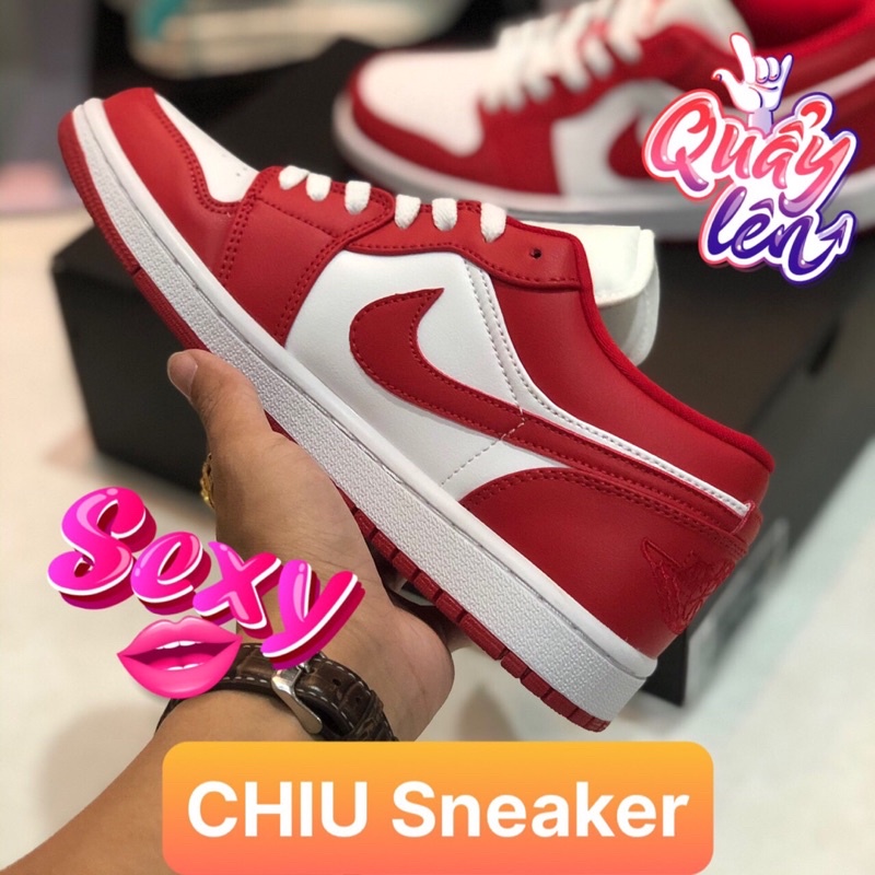 [ CHIU Sneaker ] Giày thể thao jd1 low Gym red đỏ trắng phiên bản cao cấp giày sneaker Jordan Gym red cao cấp