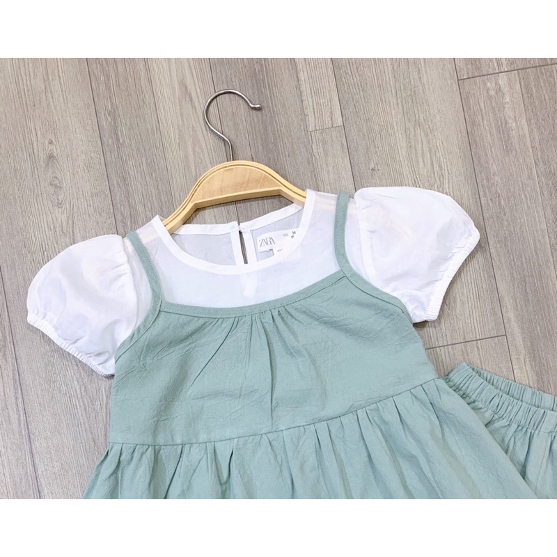 Set bộ Yếm ZARA xuất xịn cho bé gái