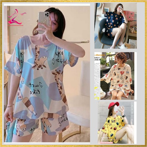 Bộ Mặc Nhà, Bộ Ngủ Nữ Thun Cotton Cộc Tay
