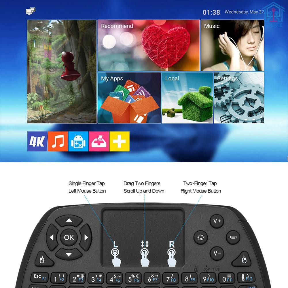 【E&amp;V】Spanish Version 2.4GHz Wireless Keyboard Touchpad Mouse Handheld Remote Control for TV BOX Smart TV PC Notebook