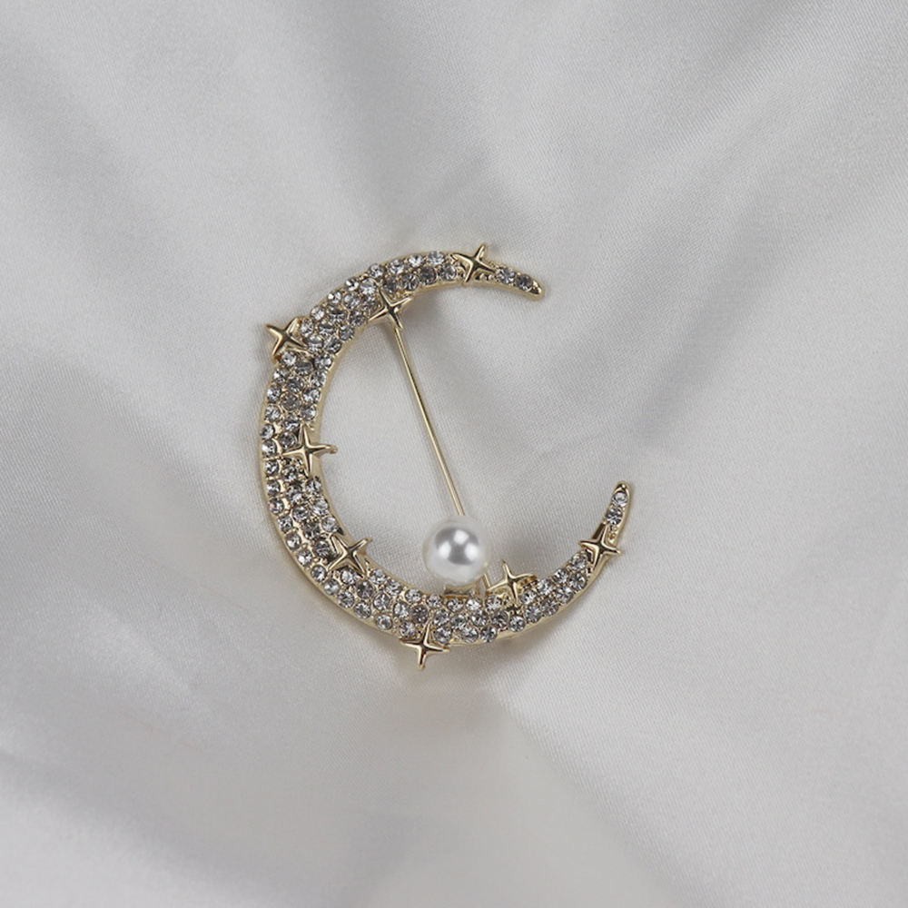Ghim cài áo hình ngôi sao và mặt trăng thời trang dành cho nữ