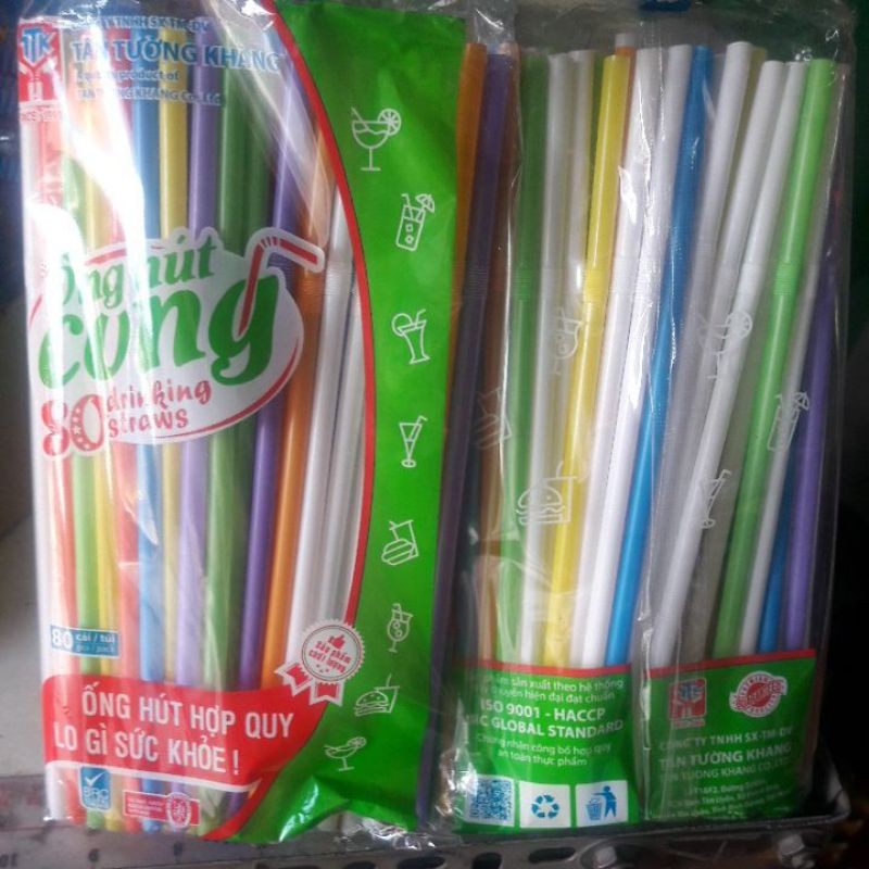 Ống hút màu cong cao cấp
