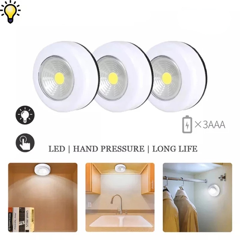 1 Đèn LED COB Không Dây Tự Dính Gắn Tường/Tủ Quần Áo