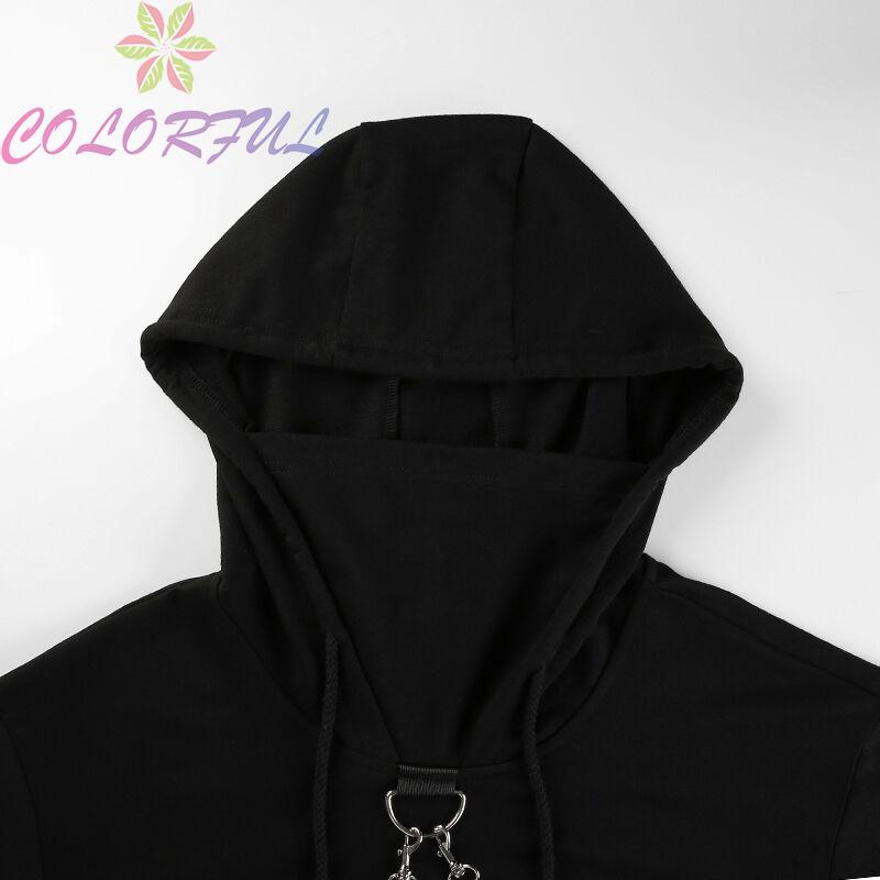 Áo hoodie lửng dài tay phong cách trẻ trung cá tính dành cho nữ