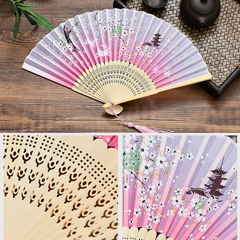 Quạt Xếp Kiểu retro Trung Hoa Dễ Thương