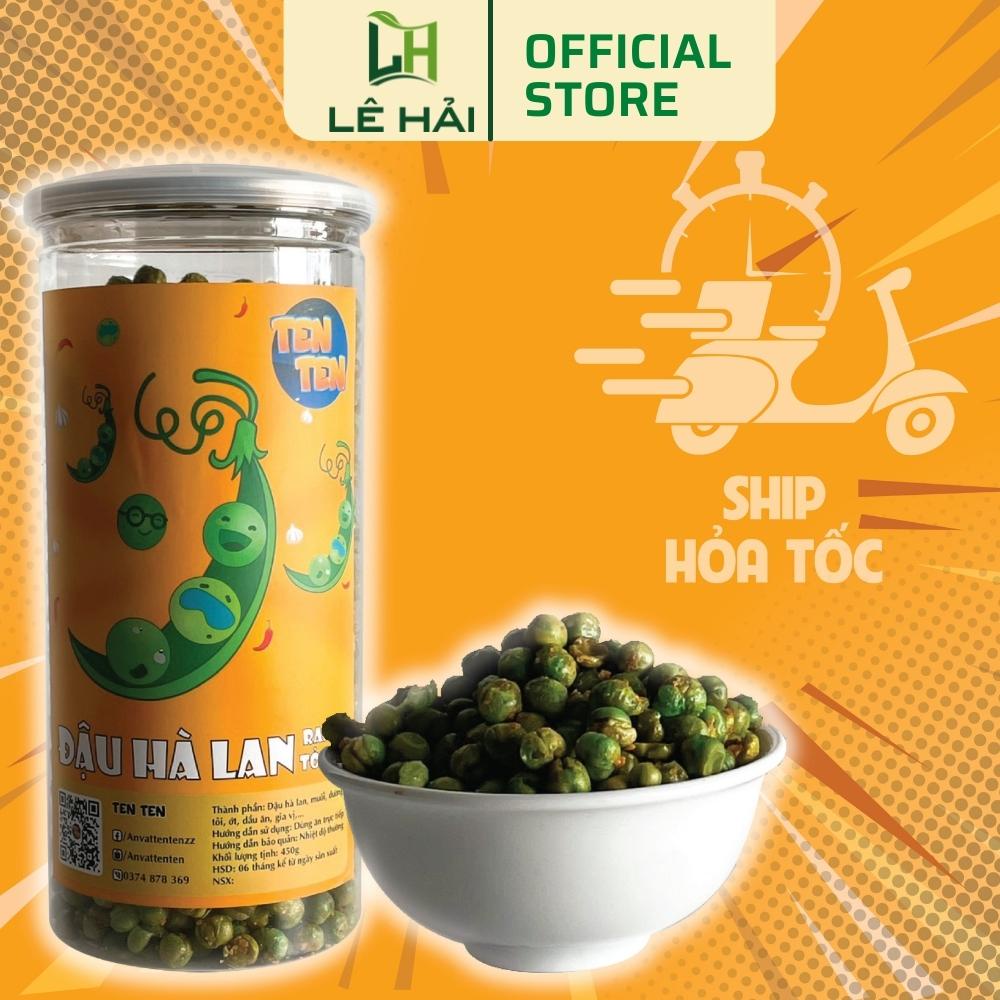 Đậu hà lan rang tỏi ớt Lê Hải 450g đồ ăn vặt Sài Gòn giòn ngon đậm vị