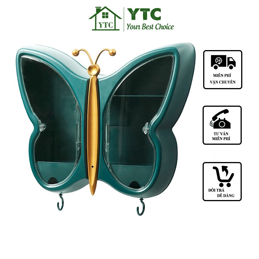 Kệ Mỹ Phẩm Treo Tường, Tủ Mỹ Phẩm Cao Cấp Hình Butterfly  (PNMP3B)