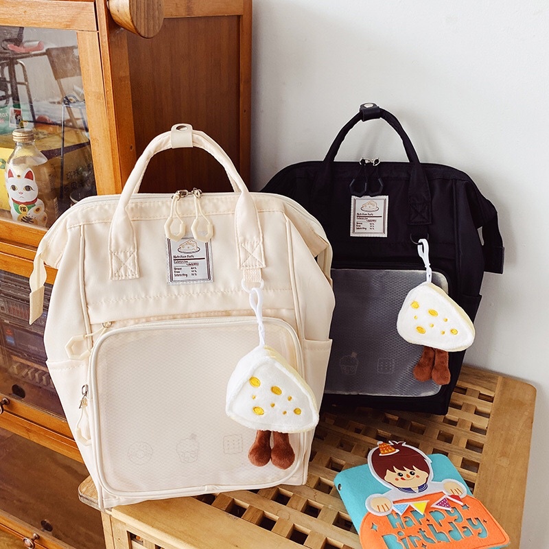 Balo học sinh dáng hộp canvas Nhật Bản Hiyoshop