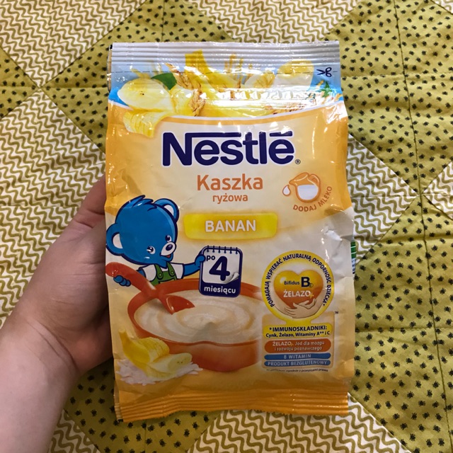 Bột ăn dặm - lắc sữa Nestle cho bé từ 4m vị chuối