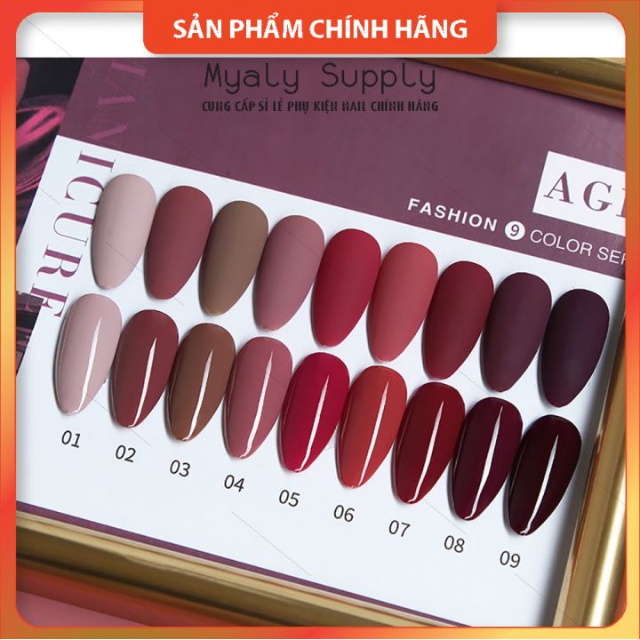 Set Sơn AS Chai Đỏ Nắp Nhọn 9 Chai Cao Cấp AGK SP000333