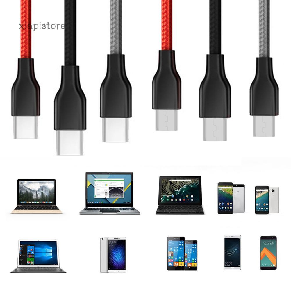 Cáp Sạc Micro Usb / Type C Dạng Dây Dù 1M Cho Điện Thoại