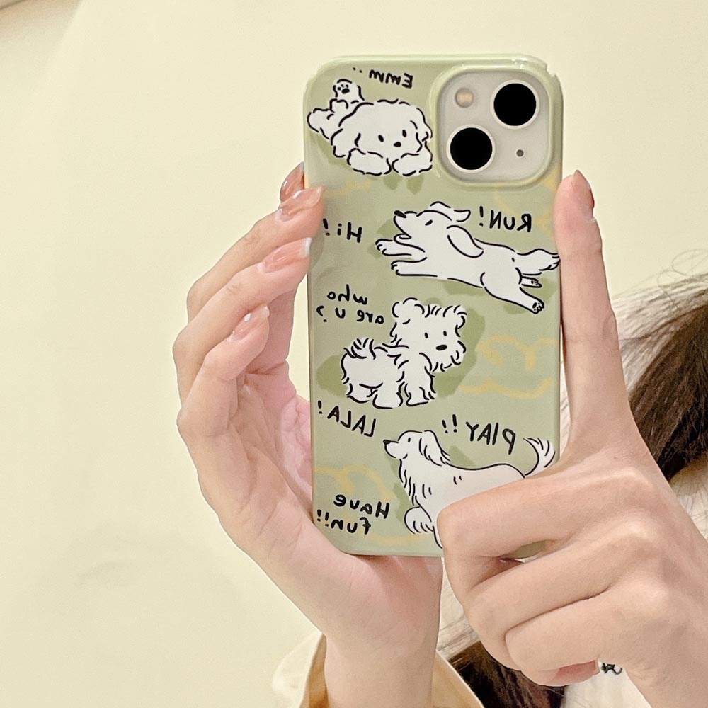 Ốp Điện Thoại Cứng Hình Chú Chó Cho IPhone X Xs XR XsMax 11 11ProMax 12 12Pro 12ProMax 13 13Pro 13ProMax 14 14Pro 14plus 14ProMax