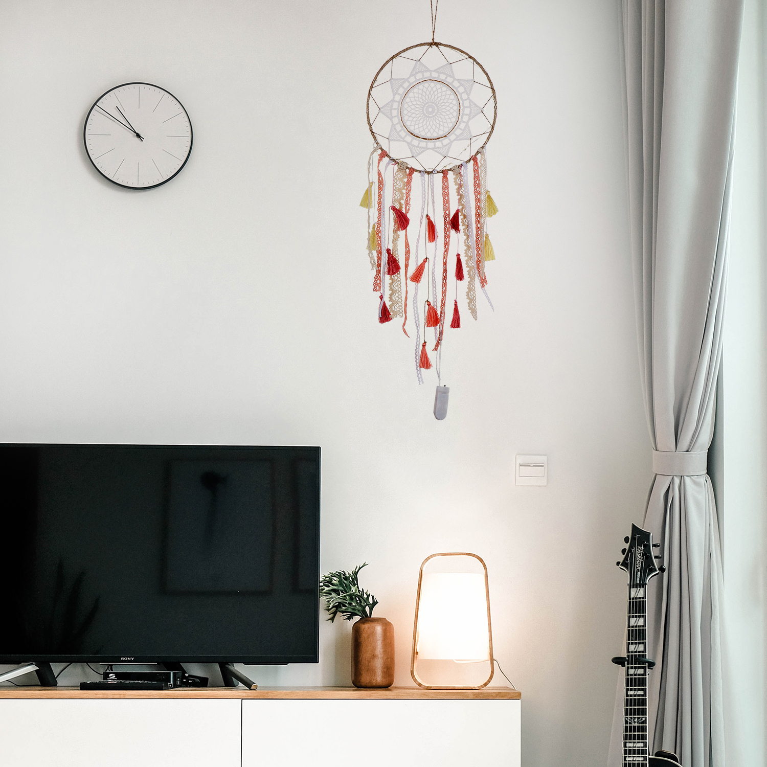 Dreamcatcher Có Đèn Led Phối Tua Rua Phong Cách Boho Thời Trang Trang Trí Phòng Ngủ / Làm Quà Tặng