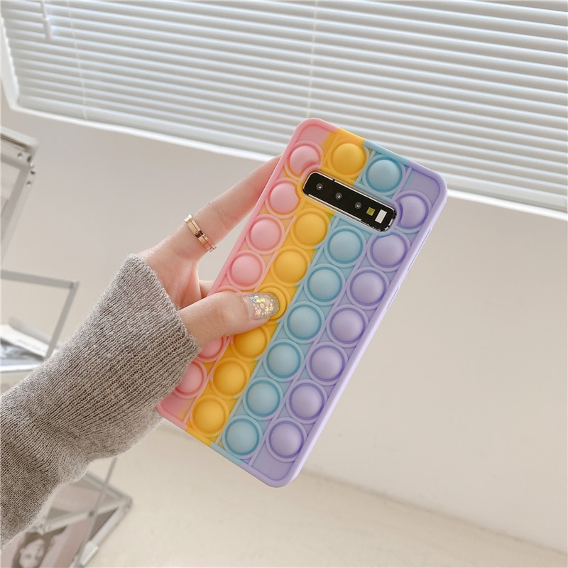 Ốp Điện Thoại Màu Cầu Vồng Cho Samsung Galaxy S22 S21 S20 S10 FE Plus Ultrs Note 9 8 10 20 Ultra S8 S9 Plus A7 J8 J4 J6 A6 Plus 2018